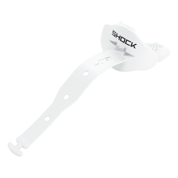 Shock Doctor Bolt Football Lip Guard with Permanent Strap, White, One Size Fits All