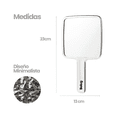 thumbnail image 3 of Espejo De Mano Maquillaje Cuadrado Grande Minimalista Belug Plateado, 3 of 5