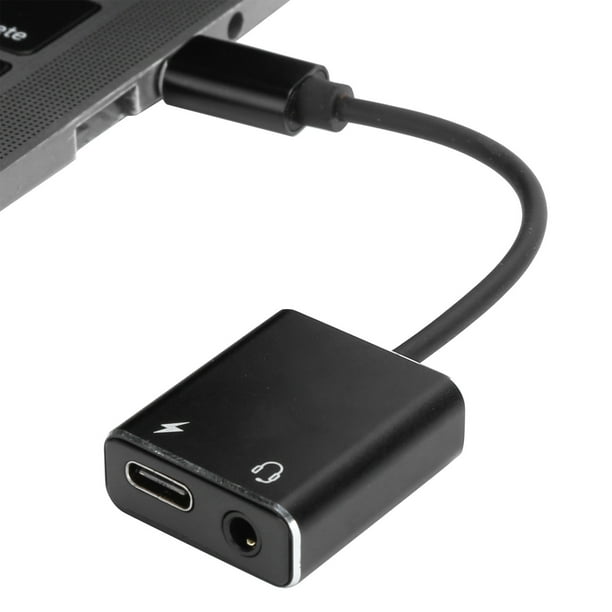 Adaptador de carga de auriculares, 2 en 1 Tipo C Carga Audio Adaptador de carga de audio Cable adaptador de carga de auriculares Integración perfecta