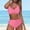 Pink, variant on Sakmal High Waisted Womens Bathing Suits Bikinis Green Two Piece Sets Swimwear Padded Push Up Swimsuit Sets
