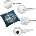 thumbnail image 4 of COMIO Throw Pillow Covers Nautical Star Compass Pillow with Blue Whales Square Pillow Cushion Cases,Modern Decorative Sailboat Nautical Pillow Covers for Couch Sofa Bedroom Car 2pc, 4 of 6