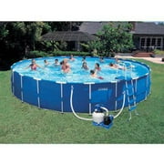 Bestway Power Steel 24' x 52" Frame Swimming Pool Set with Pump, Ladder