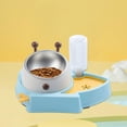 thumbnail image 4 of double puppy Cat Bowls - Pets Water Food Bowl Set, Tilted Water and Food Bowl Set with Automatic Waterer Bottle for Small Medium Large dogs and cats blue, 4 of 10