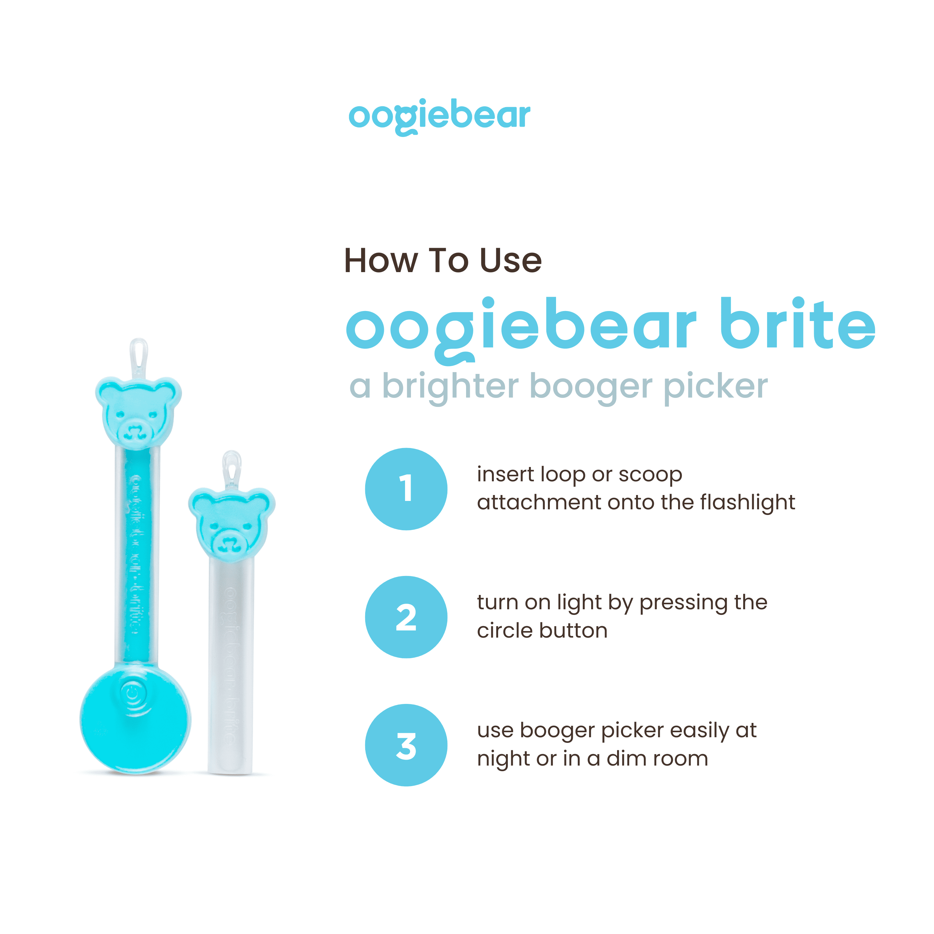 Oogiebear - Brite the Safe Baby Nasal Booger & Ear Cleaner - New