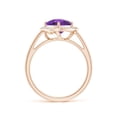 thumbnail image 2 of ANGARA Natural 1.2 Ct. Amethyst with Diamond Halo Ring in 14K Rose Gold for Women (Ring Size: 3.5), 2 of 9