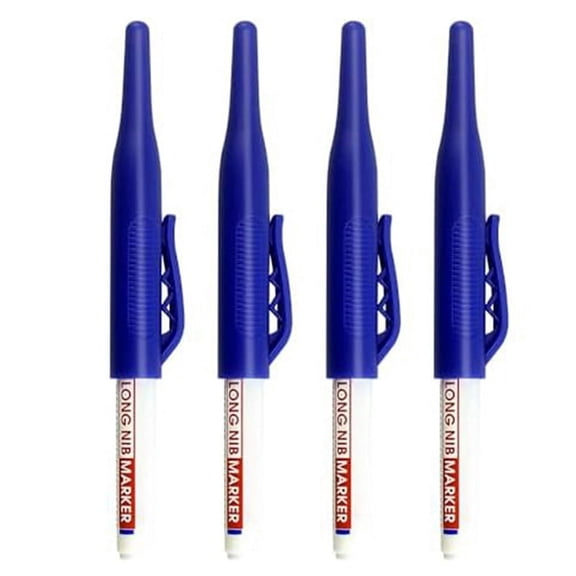 Long- Deep Hole Marker,Metal Markers for Steel Waterproof Construction Markers Long Nose Marker Pens Blue