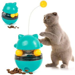HXJWG Cat Treat Dispenser Toy,Fun Interactive 360 DegreeRotating Food  Leakage Device,Fun Interactive 360 Degree Rotating Windmill pet Treat  Dispenser