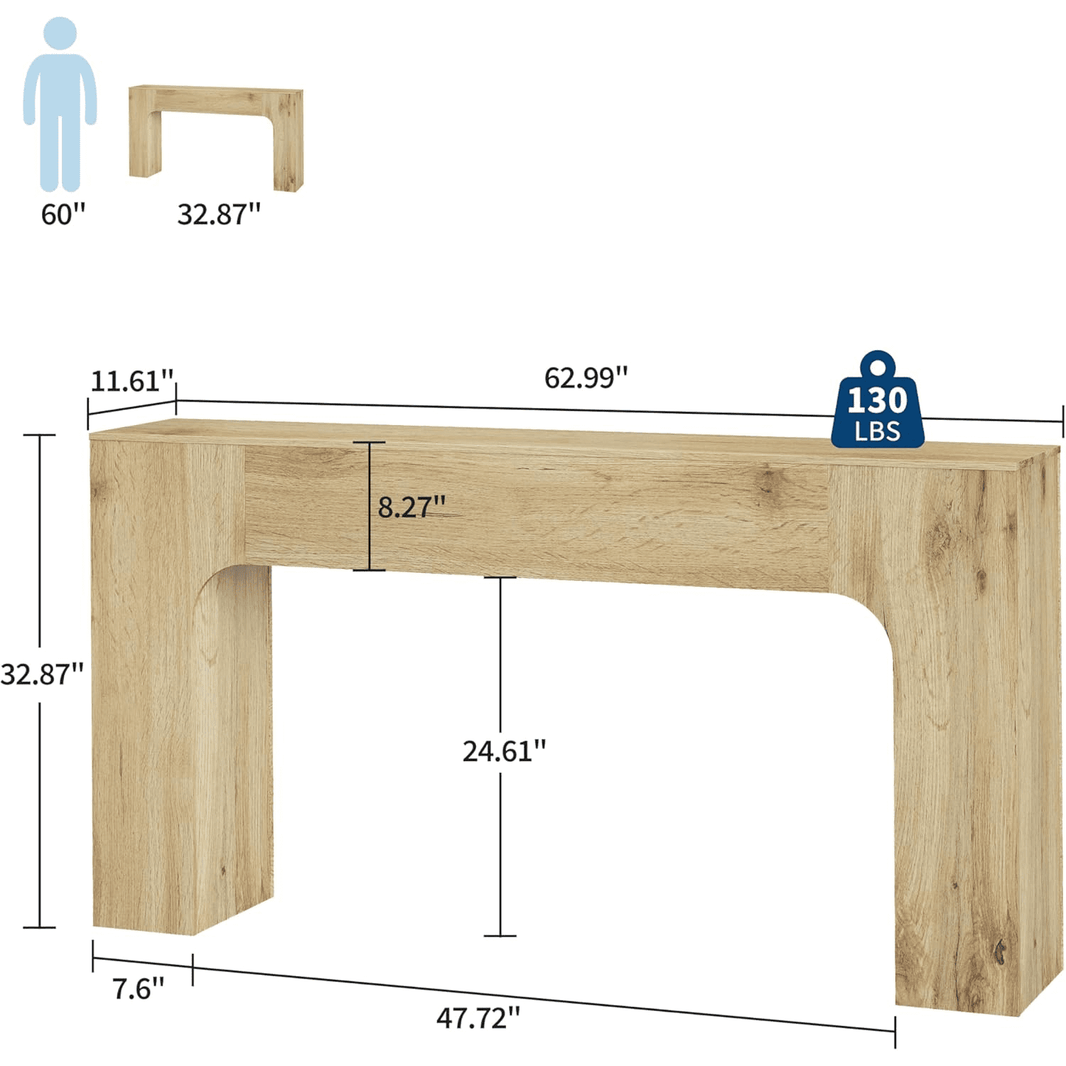 Farmhouse Wood Entryway Table,Narrow Console Tables Behind The Couch Sofa,Entrance Side Table for Hallway, Living Room,Foyer,Rustic