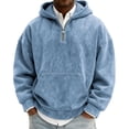 thumbnail image 5 of Men Sweatshirt Plus Size Solid Color Long Sleeve Hooded Breathable Zipper Top Loose Fit Lightweight Packable Outdoor Shirt for Sports Travel Wear, 5 of 5
