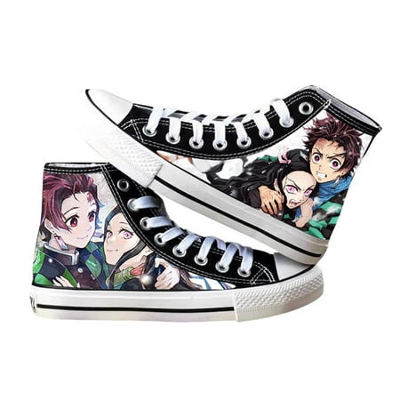 

Anime Demon Slayer Unisex Anime Cosplay High-Top Sneakers Lace-up Canvas Shoes Fashion Trainers Plimsoll
