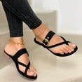 thumbnail image 5 of Anuirheih Flatform Sandals for Women, Toe Ring Beach Shoes Women Slip On Casual Summer Open Toe Sandals(Black）, 5 of 5