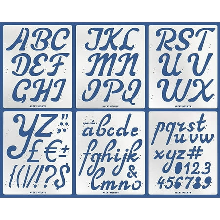#41 Metal Stencils/Large Letter Cursive, Alphabet Number, ABC - 2 inch ...