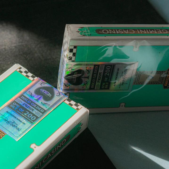 Gemini Casino Turquoise PRISM HOLO GILDED 1 of 200 Playing Cards