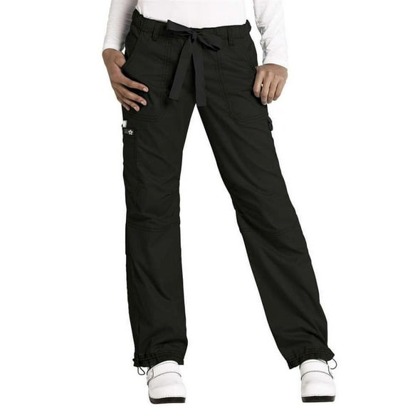 koi women's lindsey ultra comfortable cargo style scrub pants (petite sizes), black, small/petite