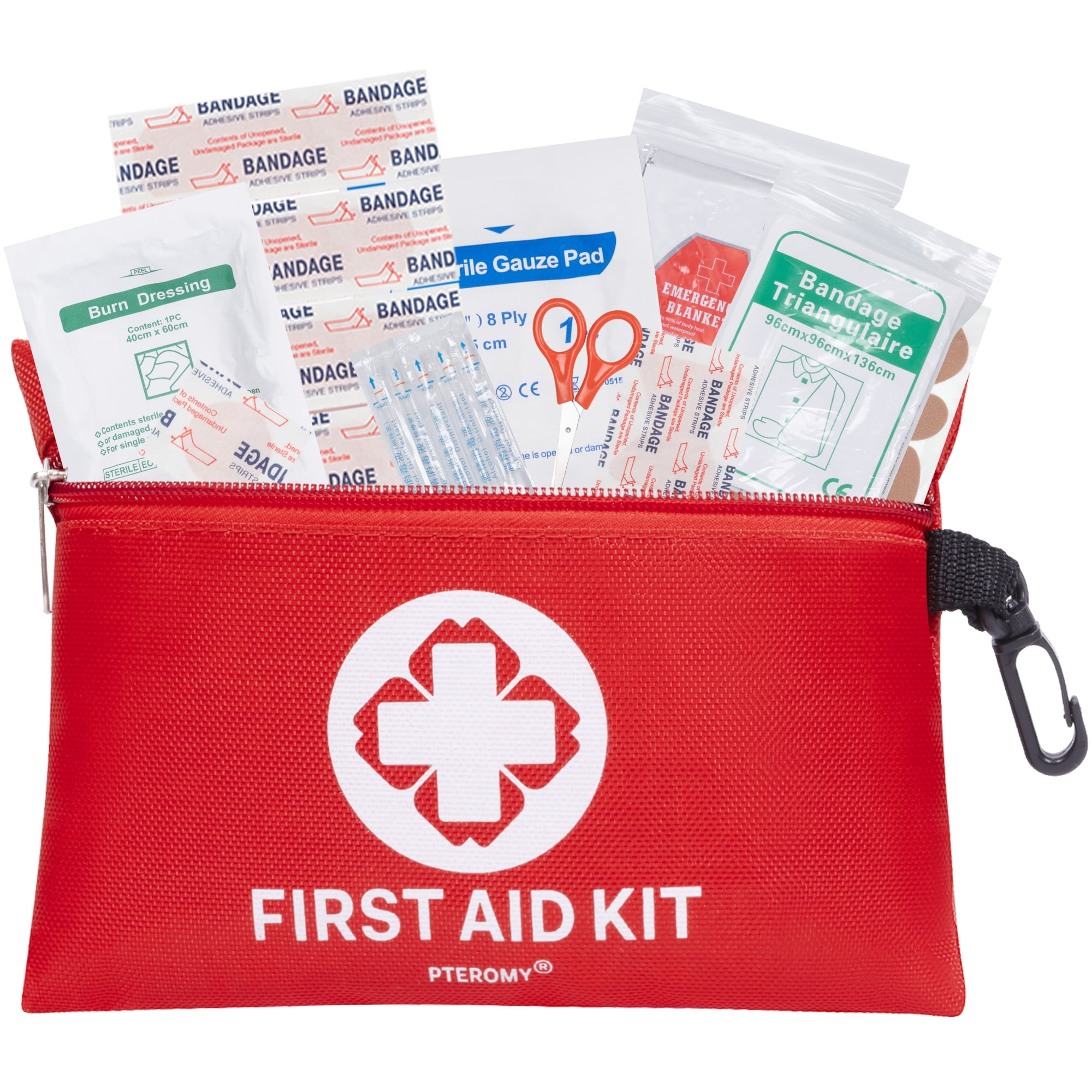 PTEROMY 150 Piece Mini First Aid Kit, Portable Emergency Medical Kit for Travel, Car & Home