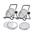 thumbnail image 2 of Lemonbest Sprouting Cover Set 4 Pcs Stainless Steel Sprouting Lids with 2 Pcs Stainless Steel Sprouting Bracket for Wide Mouth Mason Jars, 2 of 8