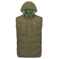 thumbnail image 2 of Little Donkey Andy Men's Reversible Fleece Puffy Vest Warm Sleeveless Puffer Jacket with Removable Hood for Golfing Hiking Laurel Oak M, 2 of 7