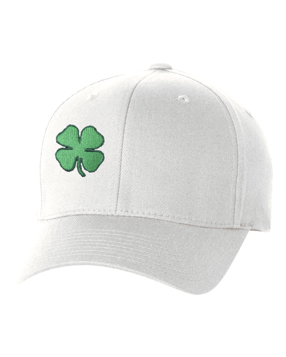 St Patrick's Day Fitted Hat, Four Leaf Clover Flex Fit Baseball Hat - Full Clover - image 1 of 3