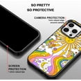 thumbnail image 4 of Magnetic Case for iPhone 14 Pro Max, 10ft Military-Grade Protection, Compatible with Magsafe, Shockproof Phone Case for iPhone 14 Pro Max - 70's Psychedelic Groovy Art - Clear Black, 4 of 7