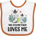 thumbnail image 3 of Inktastic Zebra My Godmother Loves Me Boys or Girls Baby Bib, 3 of 4