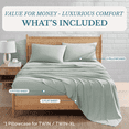 thumbnail image 3 of Casa Platino Full Size Bed Sheets Set - Washed Ultra-Soft Microfiber Full Bed Sheets - Extra Soft - 4 Piece Set - Bedding Sheets & Pillowcases, Full-Mineral, 3 of 9