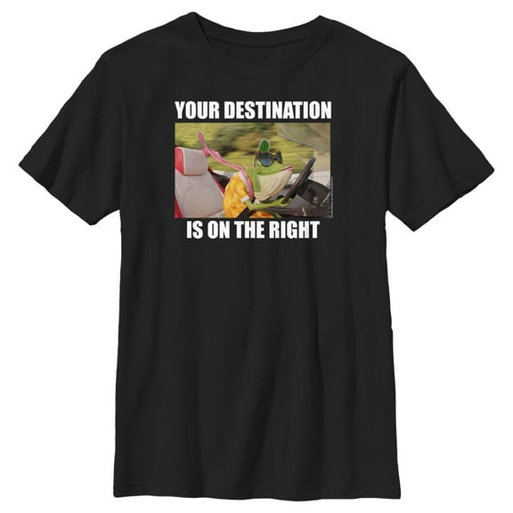 Boy's Sing 2 Miss Crawly Your Destination is on the Right  Graphic Tee Black X Large