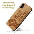 thumbnail image 3 of Case Yard Wooden Case Outside Soft TPU Silicone Slim Fit Shockproof Wood Protective Phone Cover for Girls Boys Men and Women Supports Wireless Charging Black Lives Matter Design case for iPhone-XS-Max, 3 of 7