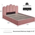 thumbnail image 4 of Zanmintaobo Queen Bed Frame with Storage & Headboard, Upholstered Platform Bed with Hydraulic Storage System, No Box Spring Needed Bed Frame with Wood Slats Support, Easy Assembly, Queen Size, Pink, 4 of 5