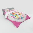 thumbnail image 2 of Ambesonne Retro Bedding Set 4 Pcs, Joy Anniversary, Queen, Multicolor, 2 of 2