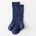 thumbnail image 1 of Calcetines hasta la rodilla para bebés, medias de algodón liso a rayas, de 0 a 3 años, 1 of 4