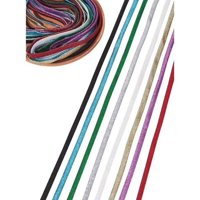 8 pares de cordones de poliéster brillantes, coloridos, de repuesto, para zapatillas planas, accesorios para zapatillas deportivas, para correr, 1100 x 9-9,5 x 1 mm.