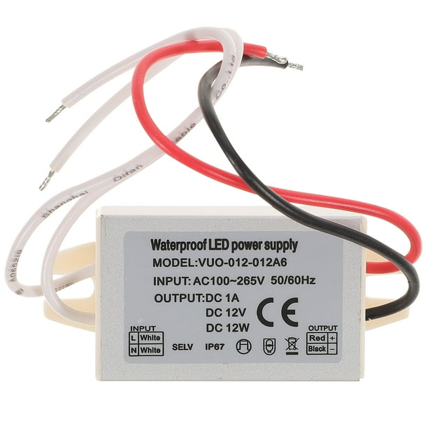 Controlador LED de 12 W, adaptador de luz, convertidor de CC de 100 V a 265 V, fuente de alimentación.