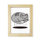 thumbnail image 1 of El gato se niega. Escritorio de madera Arte Pintura 7x9 pies Marco de foto, 1 of 4