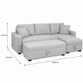 thumbnail image 3 of Brassex Amanda Reversible Storage Sectional Sofa with Storage Ottoman and Accent Pillows, Grey, 3 of 11