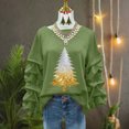 thumbnail image 4 of Wensltd Sweatshirt for Women Loose Fit Crew Neck Christmas Tree Print Black Long Sleeve Hoodless Blouse Holiday Red, 4 of 5