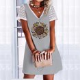 thumbnail image 2 of Vestido casual sexy de verano para mujer Vestido de manga corta con estampado floral y cuello en V Pompotops  ghjkhdj16541, 2 of 5