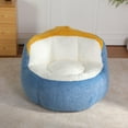 thumbnail image 4 of S-HOME Multicolor Faux Fur Bean Bag Sofa Filled with Shredded Foam Large Ergonomic Lounger Easy to Move for Living Room Use, Blue+White+Yellow, 4 of 18