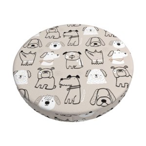 Easygdp Puppy Print Easy To Install Bar Stool Covers&Stool Covers Round&Elastic Stool Cover, Barstool Covers,Washable&Bottom With Elastic Edge-13 inch