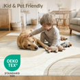 thumbnail image 4 of ODIKA 8'x10' Washable Area Rug Beige Neutral Tan Abstract Marbled Swirl Tonal Gradient Oatmeal for King Size Bedroom Under Bed, Master Suite, Non-Shedding, Easy Care, 4 of 7