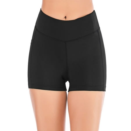 Butt Lift Yoga Shorts for Women High Waist Slim Fitness Pockets Sports Pants Gym Tummy Control Workout Running Quick