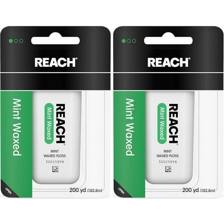 2 Pack Reach Mint Waxed Dental Floss - 200 yard