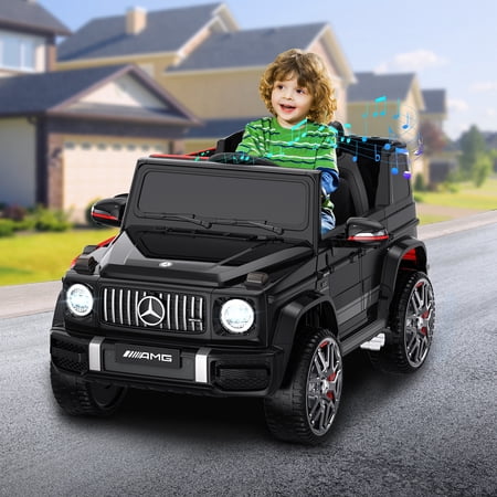 ANPABO 12V Powered Ride on Car, Mercedes-Benz G63 Licensed 1 Seater Kid Car w/ Remote Control, Gift for Boys Girls Aged 2-4 Years-Black