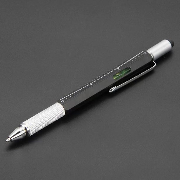 Bolígrafo multifunción 7 en 1 con herramienta de mano moderna, regla técnica de medida, destornillador, pantalla táctil, Stylus Spirit Level