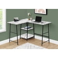 thumbnail image 2 of Pemberly Row Corner Computer Desk 48"L L-Shape Metal White Marble Look, 2 of 5