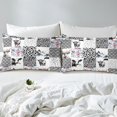 thumbnail image 4 of Erosebridal Highland Cow Print Sheet Set Full, Animal Print Patchwork Bedding Sets Full Size, Breathable 4 Pieces, 4 of 6