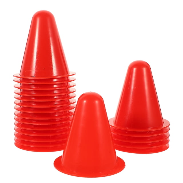 WORGEOUS Conos de entrenamiento multiusos de plástico, marcador de agilidad para entrenamiento de obstáculos, patinaje sobre ruedas, 30 Uds.