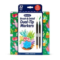 Crayola Brush & Detail Dual Tip Marker Set, 16 Markers, 32 Colors, Adult Coloring Markers, Gifts for Teens & Adults