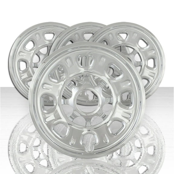 Set of 4 18' 8 Slot Wheel Skins for 2011-2019 Chevy Silverado 2500 HD WT - Chrome