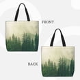 thumbnail image 3 of Vsdgher Fog Forest print Tote Bag for Women Shoulder Bag with Zipper Large Shoulder Bag Handle Handbag Portable Washable for Travel, Work, 3 of 8