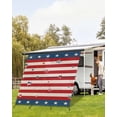 thumbnail image 4 of 4th of July RV Awning Sun Shade Screen 9'X7' Patriotic Stars Red Stripes Mesh Sunscreen American Flag Awning Shade Screen with Zipper UV Blocker Completed Kits Outdoor Canopy for RV Motorhome Camper, 4 of 7